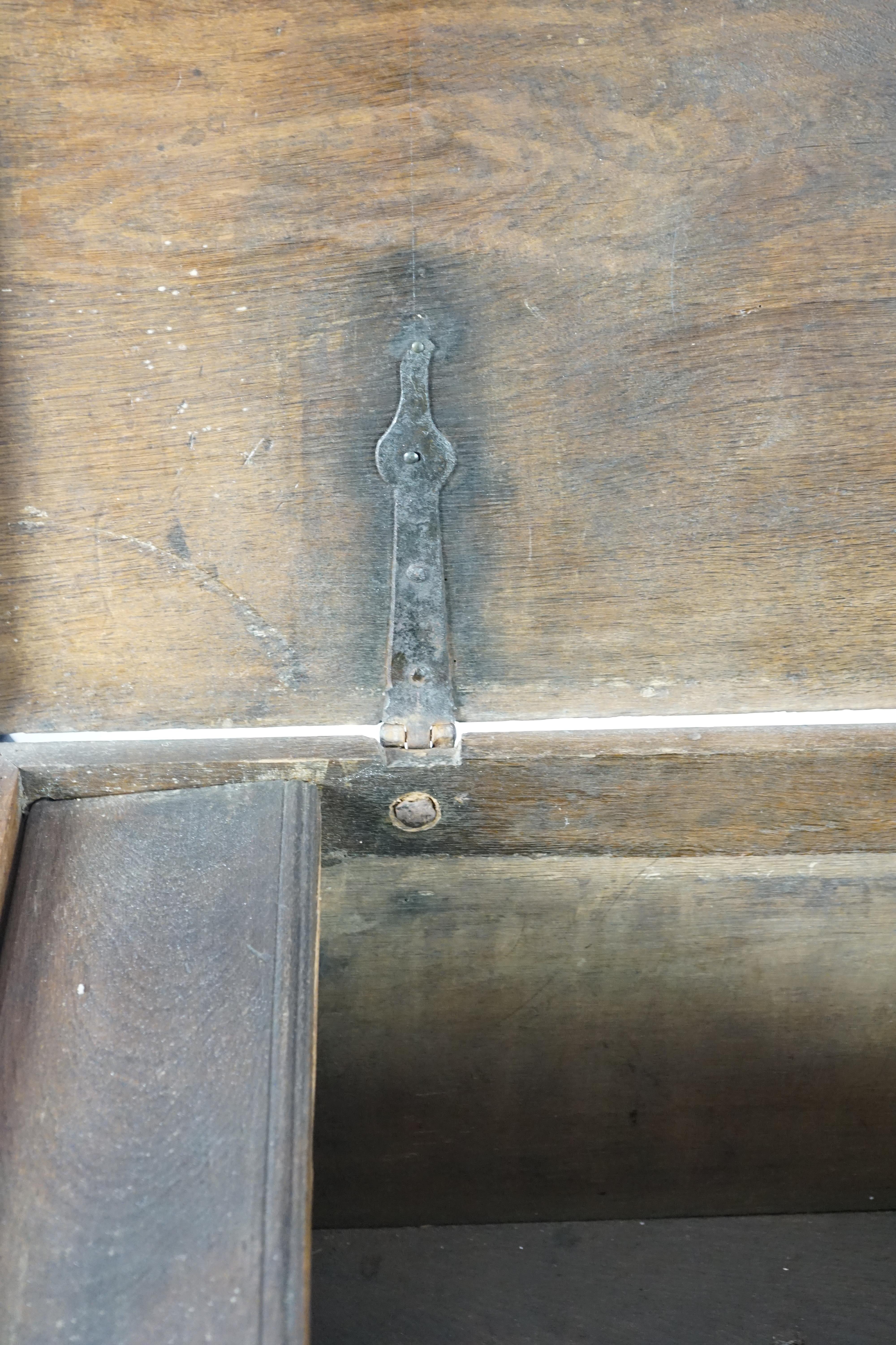 A mid 18th century German carved oak marriage chest